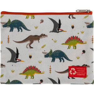 Organic Cotton Dinosaur Pouch ™ 6" x 8.5" Eco-Friendly Storage Bag